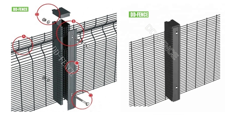 New Design Max Security 358 High Security Anti Climb Fence and Gate System for Embassy Boundary Security