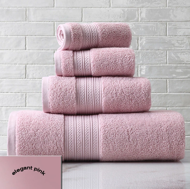 Wholesale Custom Colors Luxury Platinum Satin 100% Cotton Bath Set Towel