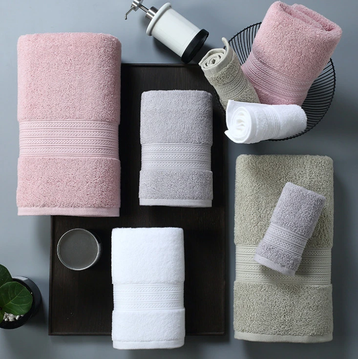 Wholesale Custom Colors Luxury Platinum Satin 100% Cotton Bath Set Towel