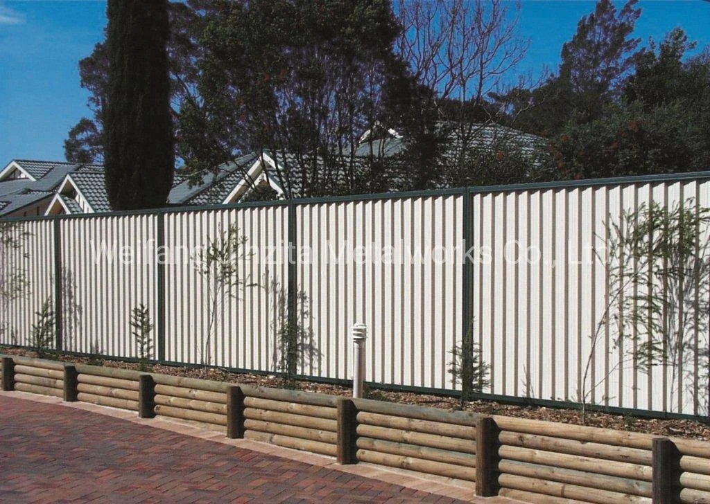 Powder Coated Steel Sheet Fence Panel Residence Security Colorbond Fence Ornamental Fence