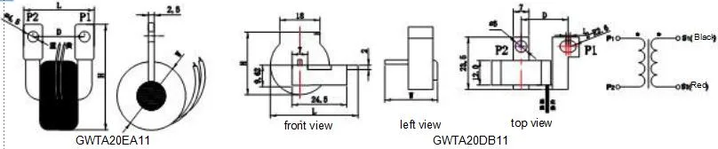High Precision 2000: 1 Turn Ratio Current Transformer with PCB Mounting