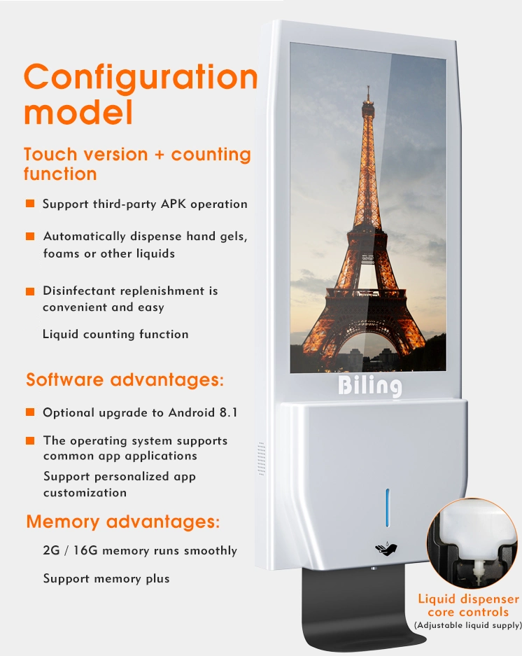 Hot Sale Factory Customized Digital Signage Player Hand Sanitizing Sanitizer Dispenser