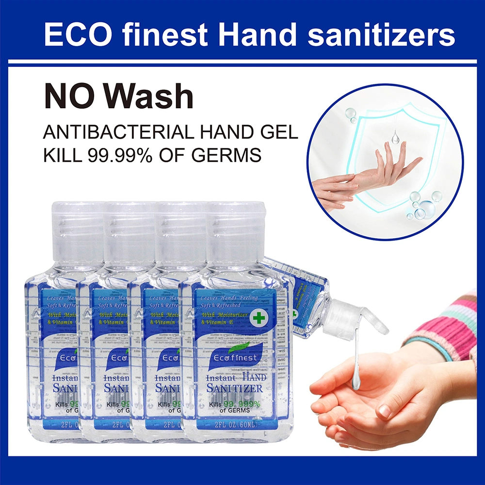 2oz 60ml 75% Alcohol Antibacterial Pockets Travel Size CE FDA MSDS Hand Sanitizers Gel