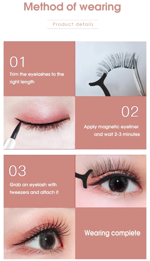 Chinese Manufacturer Private Label Magnetic Eyelashes Magnetic Eyeliner False Eyelash Set