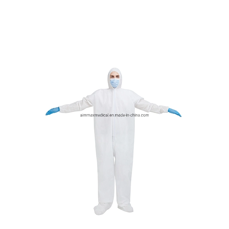 Dust Splash Full Body Disposable Coverall PP Nonwoven Single Use Water-Proof Full Body Overall