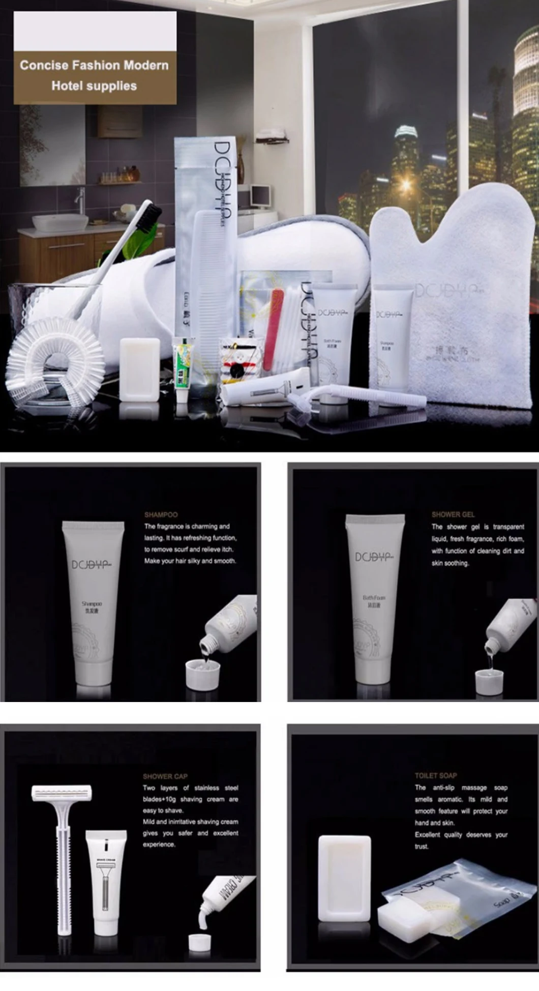 Cheap Hotel Amenities Bathroom Kits Disposable Toiletries Supplies for Guest