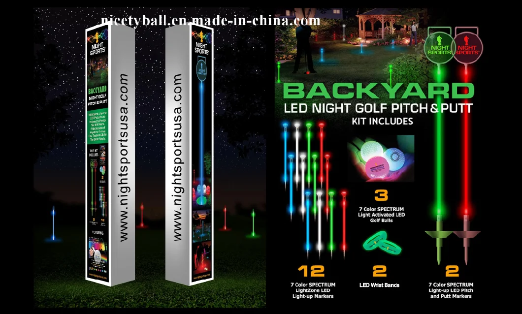 Golf Gift Set Light up Your Backyard Glowing in Dark Golf Gift Set for Training Game