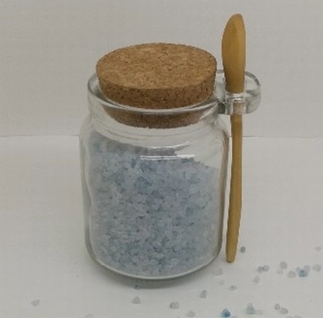 Best Selling Clear Glass Jar with Cork Lid and Wooden Spoon for Spice and Bath Salt