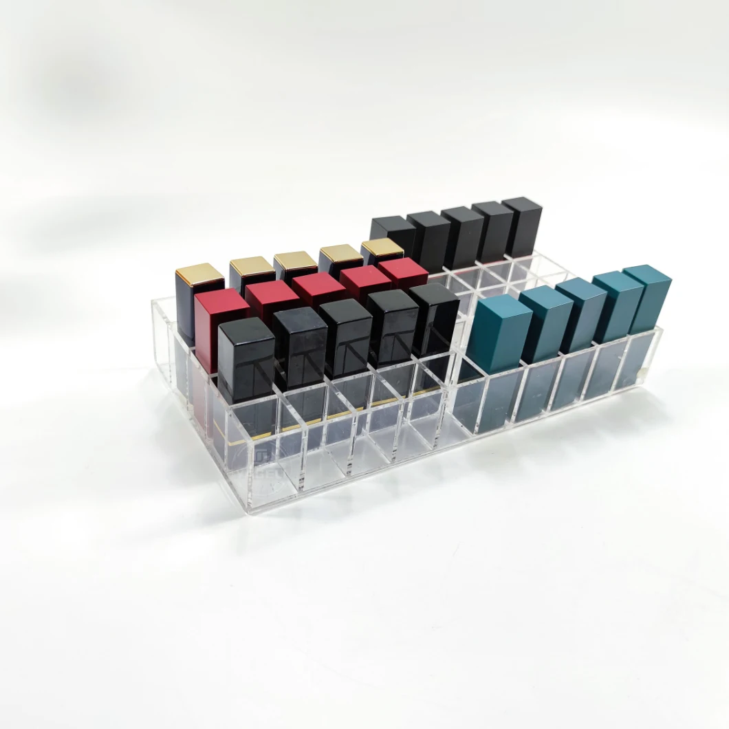 Wholesale Clear Acrylic 50 Slots Makeup Lipstick Holder Lipstick Organizer