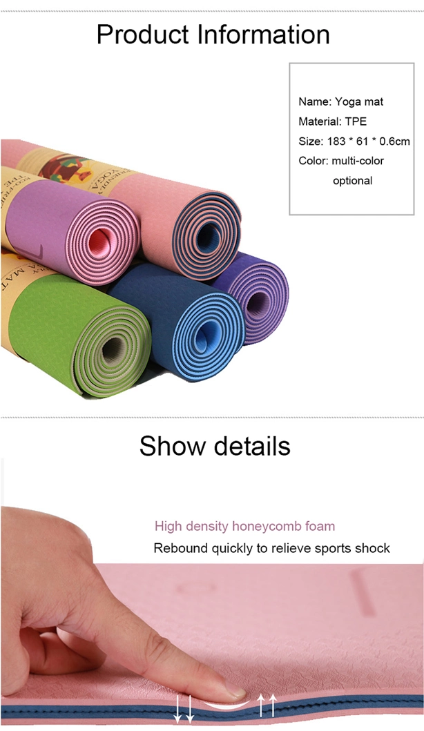 TPE Body Line Yoga Mats Premium Print Body Bit Line Multiple Use Exercise Fitness Yoga Mats