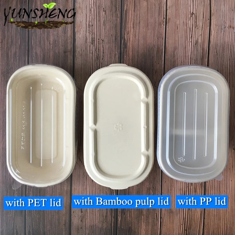 Eco-Friendly Customized Disposable Wheat Straw Paper Box with Lids Which Are Two Compartments