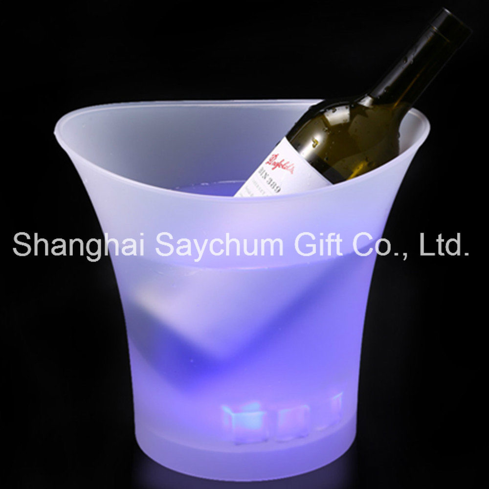 Custom Logo LED Changeable Ice Bucket Wine Beverage Drinks Beer Ice Cooler Bucket