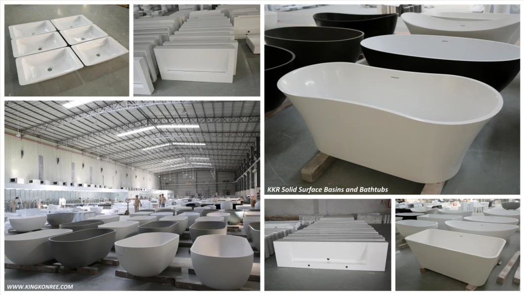 Oval Shape Bathtub Freestanding Tubs Solid Surface Bath Acrylic Resin Stone Bathtub