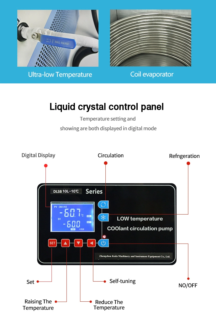 Low Temperature Refrigerated Liquid Circulating Pump Cooling Chiller