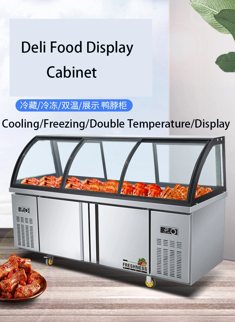 Refrigerated Salad Restaurant Under Counter Freezer Deli Cooked Food Display Refrigerator