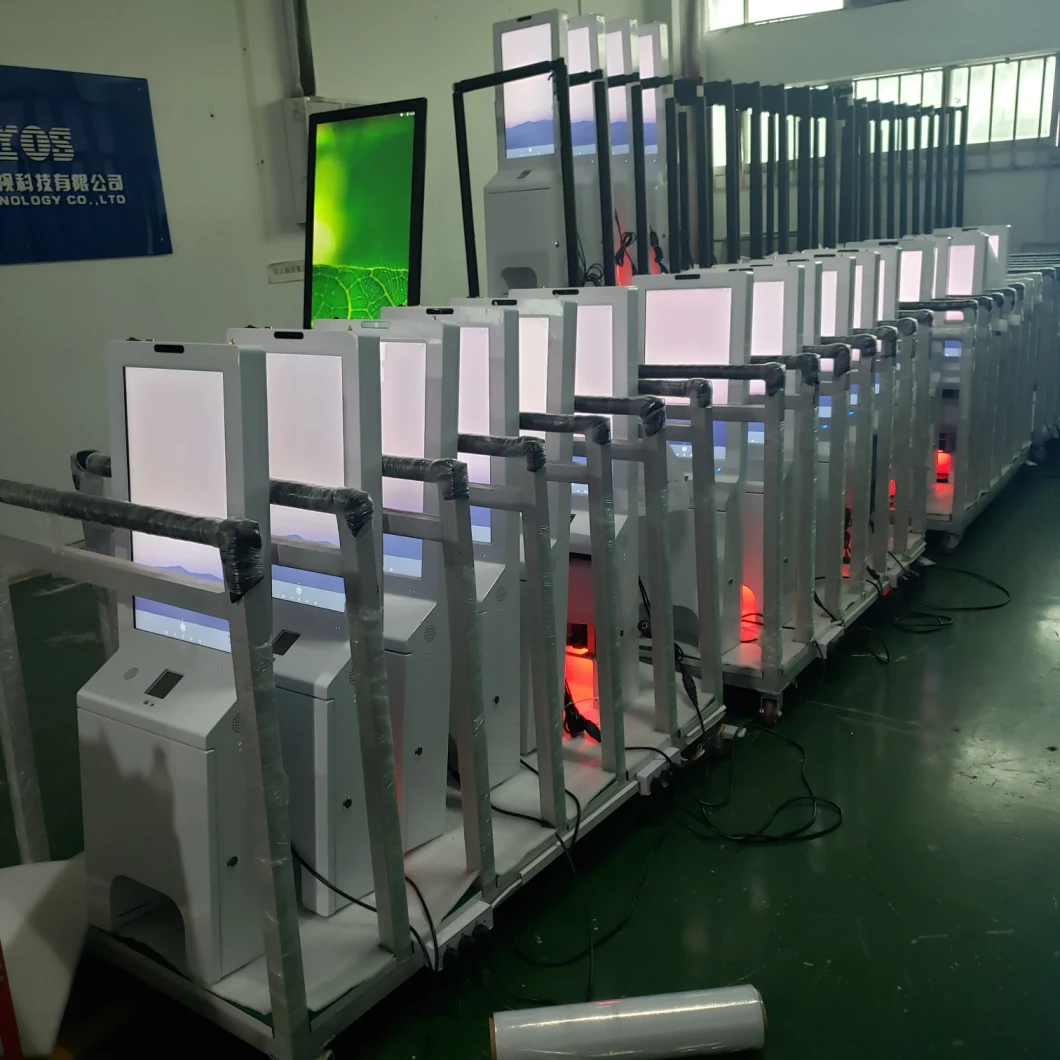 21.5 Inch Floor Standing Gel Dispenser Hand Desinfection Machine LCD Digital Signage Kiosk Media Player and Display Advertising Players