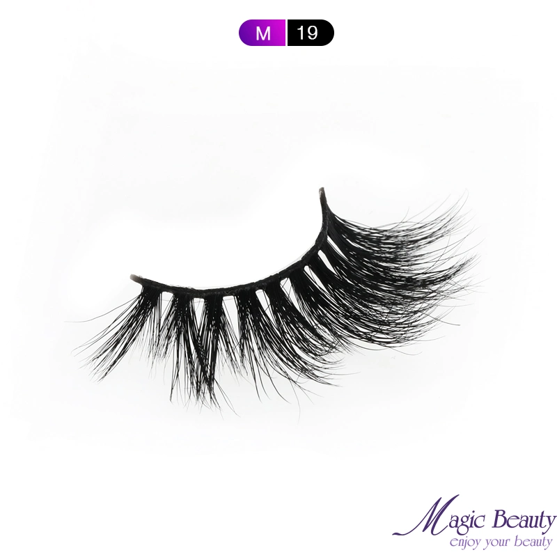 3D M19 M22 Mink Fur Lashes Wholesale Korean PBT Fiber Eyelashes Beauty Cosmetics Eyelash for Makeup Artists