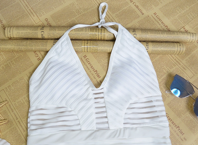 New Style Strappy Slim Halter Swimsuit One Piece Bikini for Lady