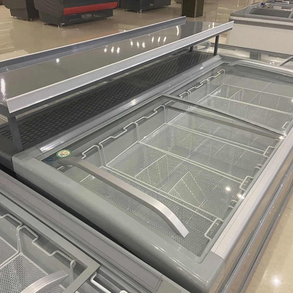 Commercial Supermarket Combine Island Display Freezer Sliding Door