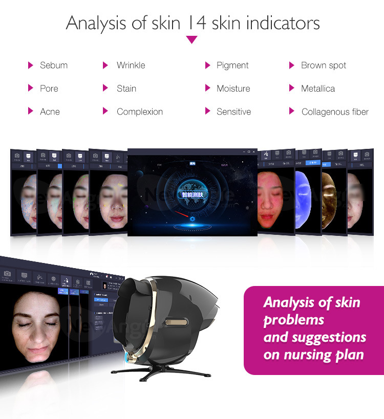 Skin Scanner Analyzer Beauty Machine Personal Care 3D Skin Analyzer Portable Acne 8 Kinds Imageslight Skin Analyzer