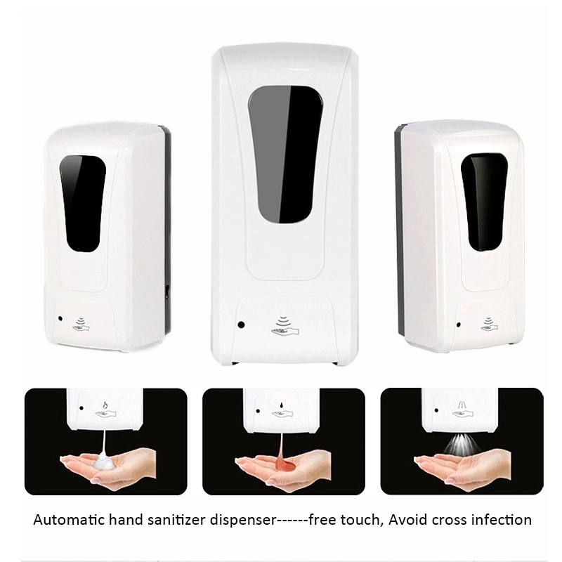 Customized Production Bathroom, Kitchen, Hotel, Restaurant, Non-Contact Wall-Mounted 1200ml Alcohol Hand Sanitizer Soap Dispenser