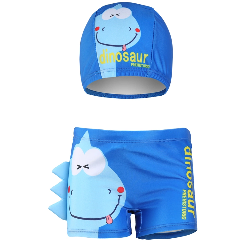 Swim Trunks Boys Swimming Boxer Shorts Cartoon Boy Swimsuit with Swimming Cap