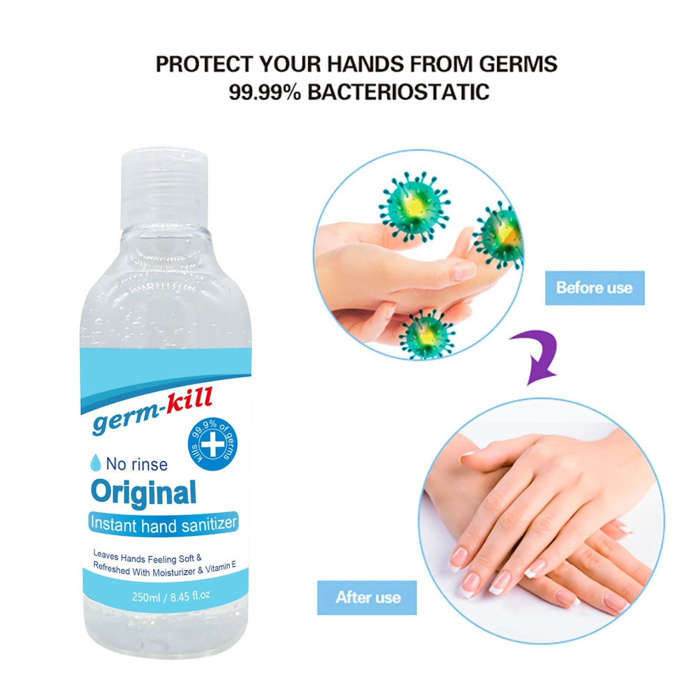 250ml Germ-Kill 75% Alcohol Antibacterial Pockets Travel Size FDA MSDS Hand Sanitizers Gel