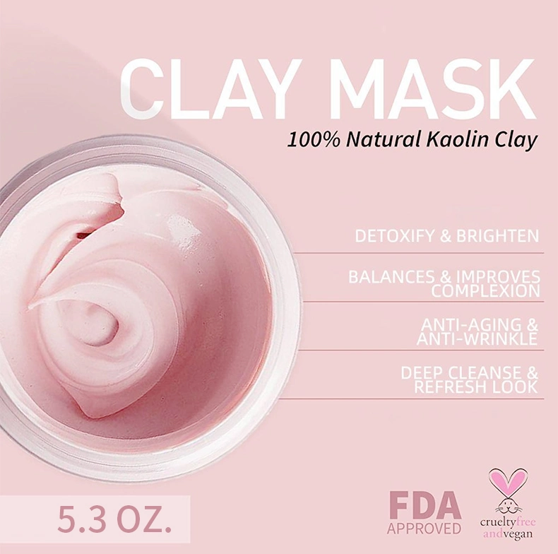 Unisex Skin Care Anti Acne Clearing Pores Purifying Hydrating Cleaning Facial Rose Pink Clay Mask