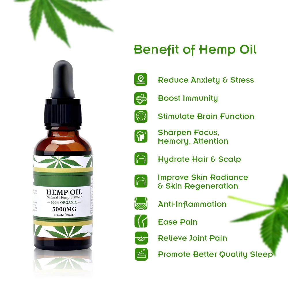 Organic Hemp Seed Oil Aromatherapy Essential Oil Natural Anti--Inflammatory Body Skin Care Massage SPA Pain Relief Anti Anxiety