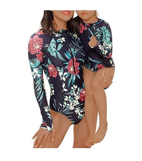 Mother and Kids Rashguard Swimsuit UV Protection Block Surfing Bathing Suit 203305