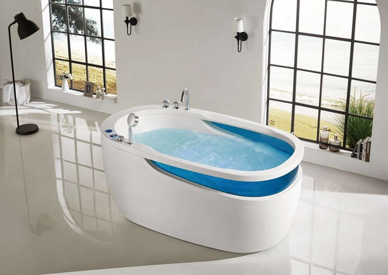 Acrylic Bathtub Freestanding, Air Massage Bathtub, Oval Hydromassage Bath Tub