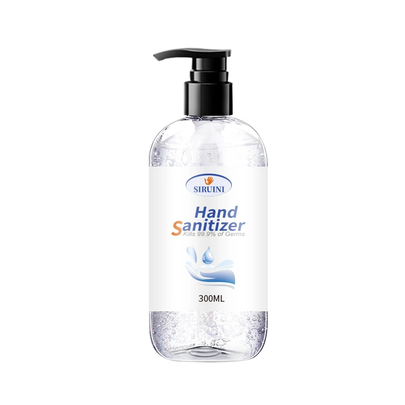 OEM 300ml Round Black Pump Bottle Waterless Alcohol Antibacterial Hand Sanitiser Gel