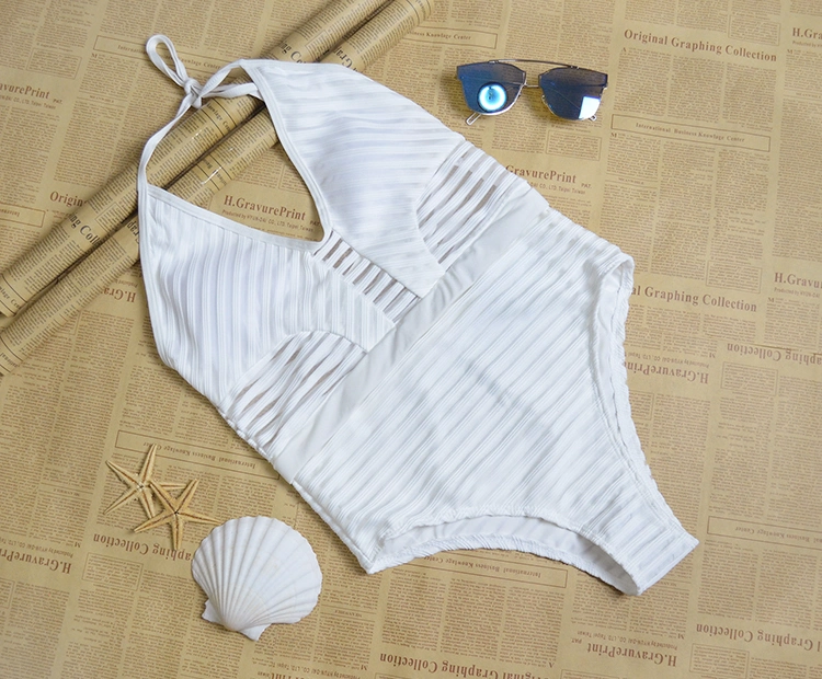 New Style Strappy Slim Halter Swimsuit One Piece Bikini for Lady