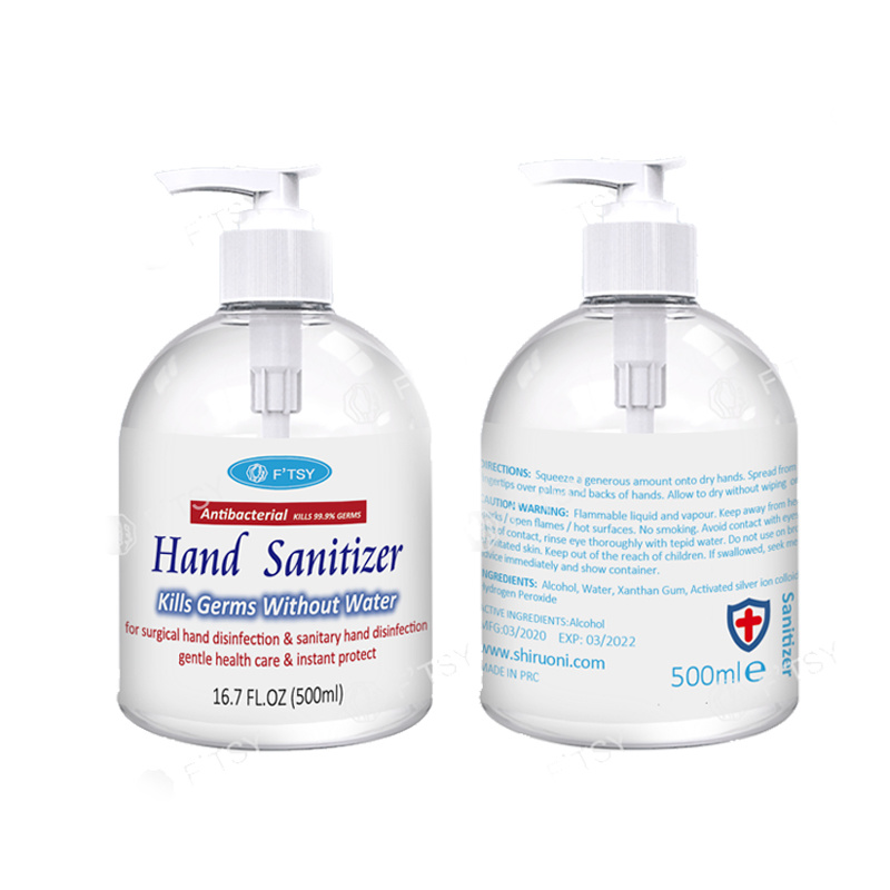 Many Sizes 30ml/50ml/60ml/100ml/250ml/300ml/500ml/1L/5L Waterless Desinfection Alcohol Hand Sanitizer Gel Liquid