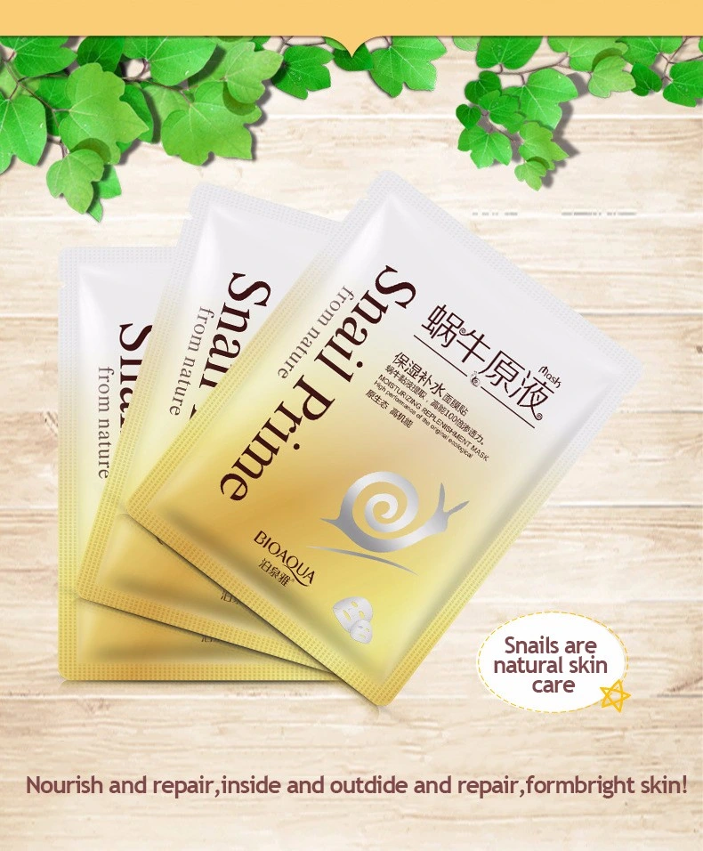 10 PCS Snail Mask Set Hyaluronic Acid Mask Moisture Hydrating Whiten Shrink Pores Anti Wrinkle Repair Facial Skin Care