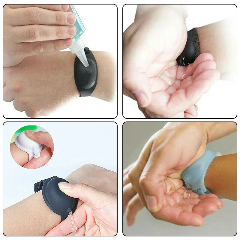 Silicone Hand Sanitizer Slap on Sanitizer Bracelets Custom Logonti Hand Wristband Automatic Silicone Bracelet Hand Sanitizer