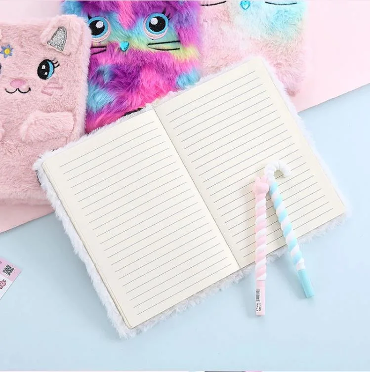 Hardcover Planner Notebook with Custom Kawaii Velvet Plush Cover