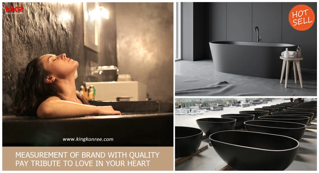 Oval Shape Bathtub Freestanding Tubs Solid Surface Bath Acrylic Resin Stone Bathtub