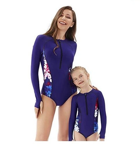 Mother and Kids Rashguard Swimsuit UV Protection Block Surfing Bathing Suit 203305