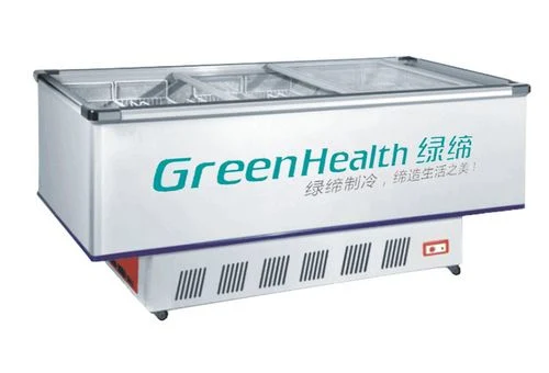 New Style Supermarket Sliding Door Chest Deep Commercial Island Freezer