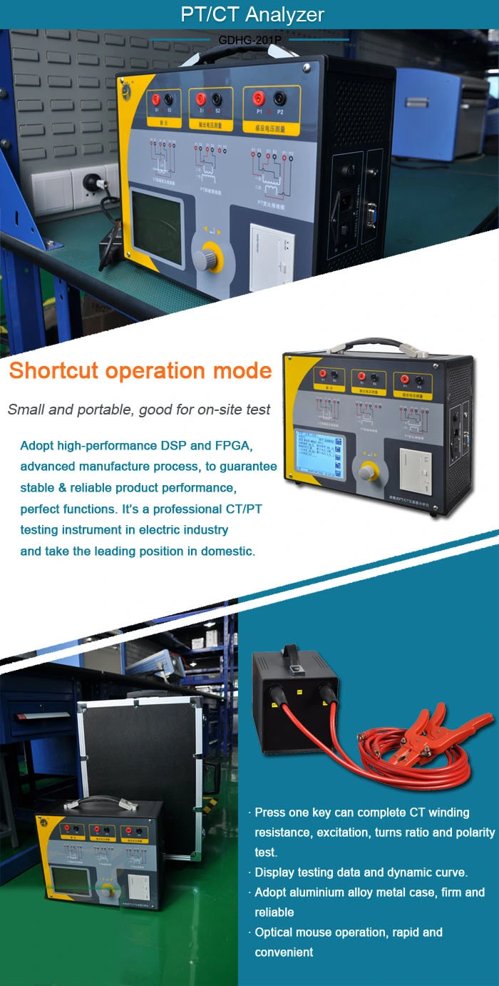 GDHG-201P Portable Various Frequency Method Current Transformer/Potential Transformer CT /PT Exciting Curve Analyzer