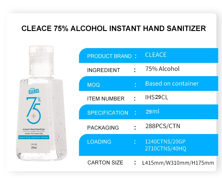 New Product Ethyl Alcohol Hand Sanitizer Cleaning Product