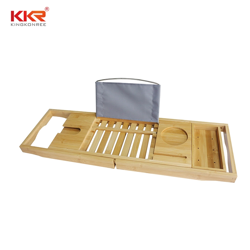 Natural Bamboo Bathtub Tray Bath Caddy Book Wine Glass Holder for Bathtub