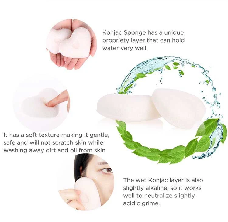 Premium Konjac Sponge Facial Cleansing Body Scrub Natural Exfoliating Sponges for Skin Care (Multicolor)