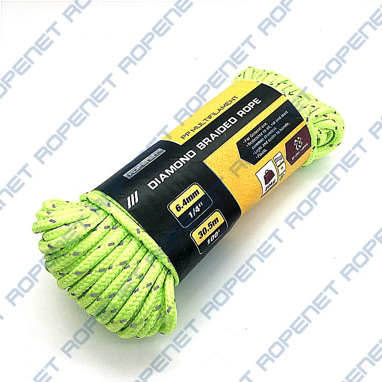 Polypropylene Braided Rope, Reflective Braided Tent Rope