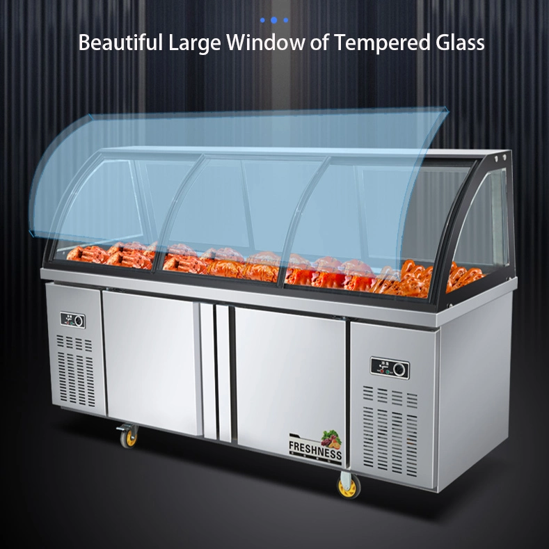 Refrigerated Salad Restaurant Under Counter Freezer Deli Cooked Food Display Refrigerator