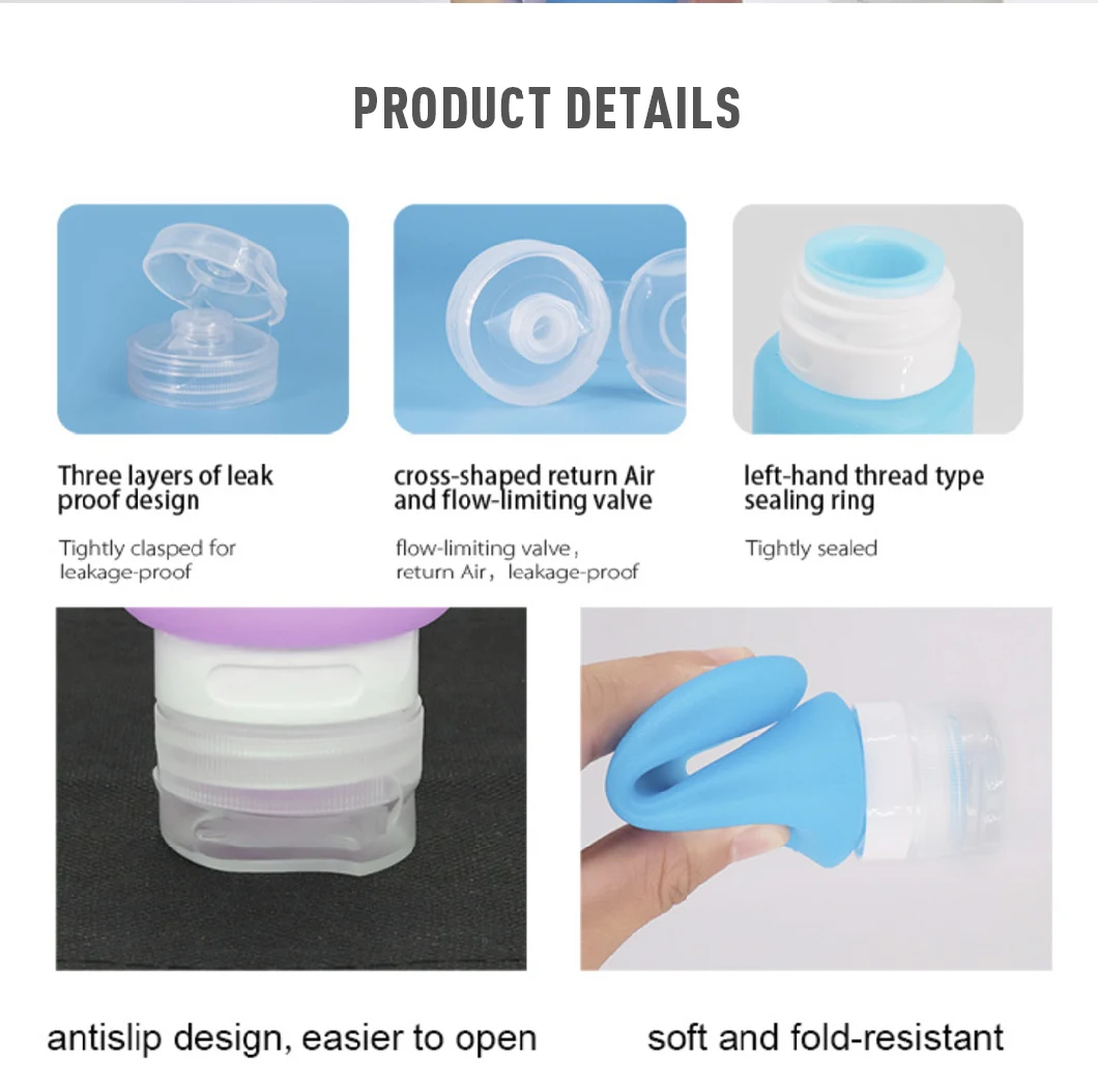 Lotion Shampoo Bath Container Silicone Travel Packing Bottle