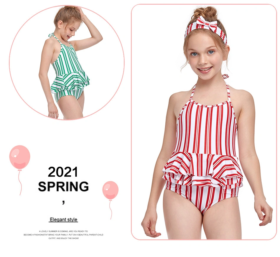 Polyester Spandex New Fashion Print Kids Swimwear Girl Children Swimsuit