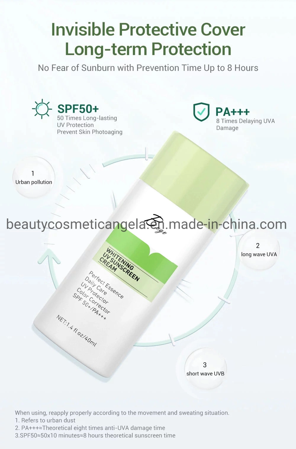 SPF50+ UV Face Sunscreen Sunblock Cream Moisturizing Skin Facial Body Skin Care