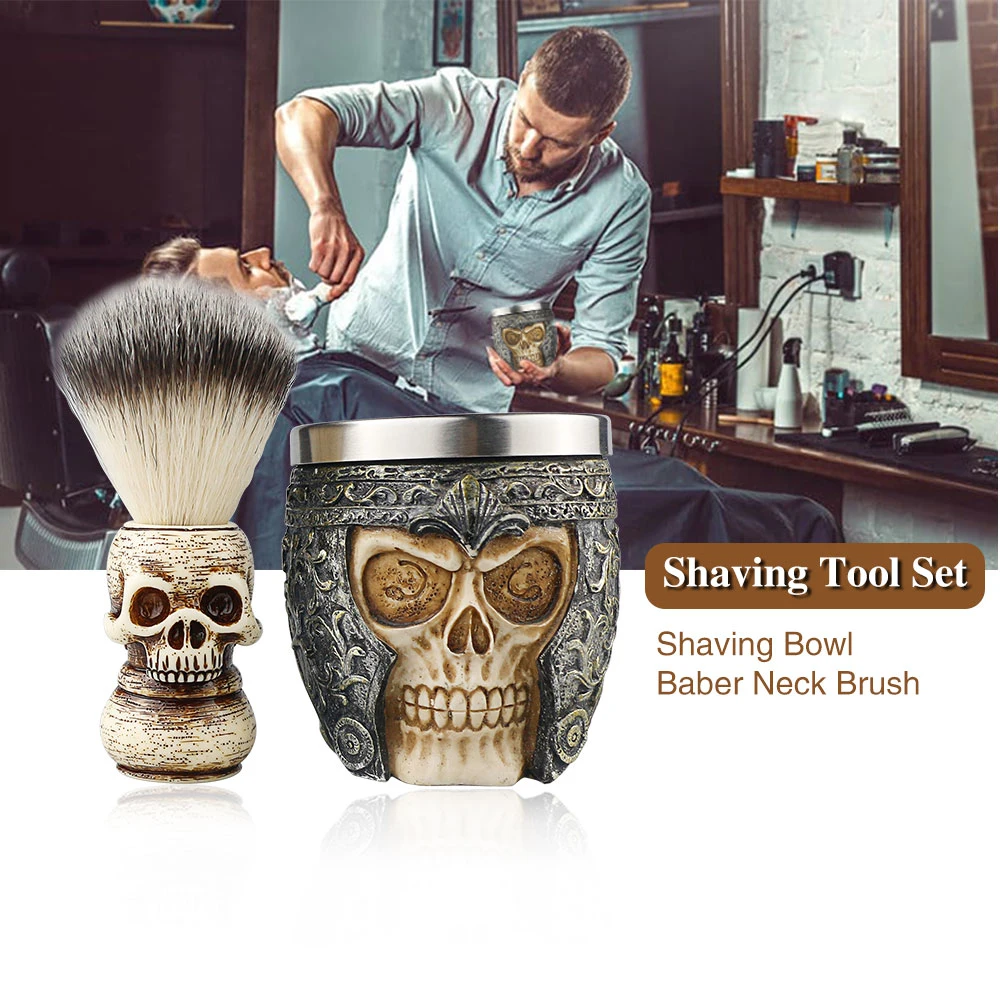 Barber Shop Shaving Brush Foaming Soap Bowl Men Facial Beard Brush Cleaning Tool Shaving Soap Bowl Shaving Tools Beard Brush Set